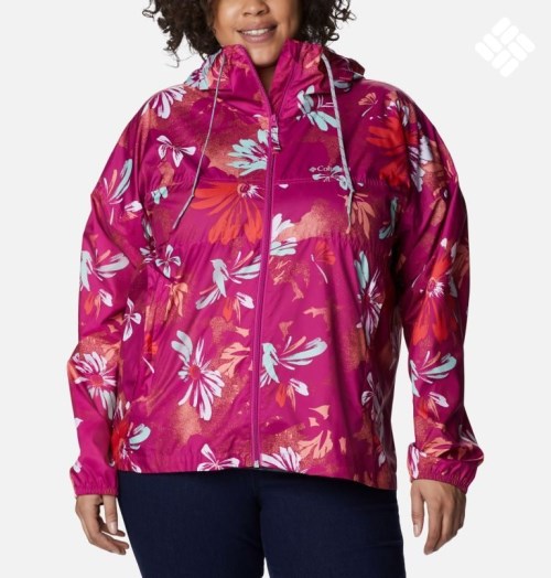 Jacheta Columbia Flash Challenger Novelty Windbreaker Dama Flori | Plus Size CSMQZ0S7A